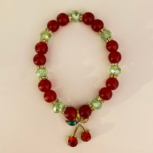 Cherry beaded bracelet