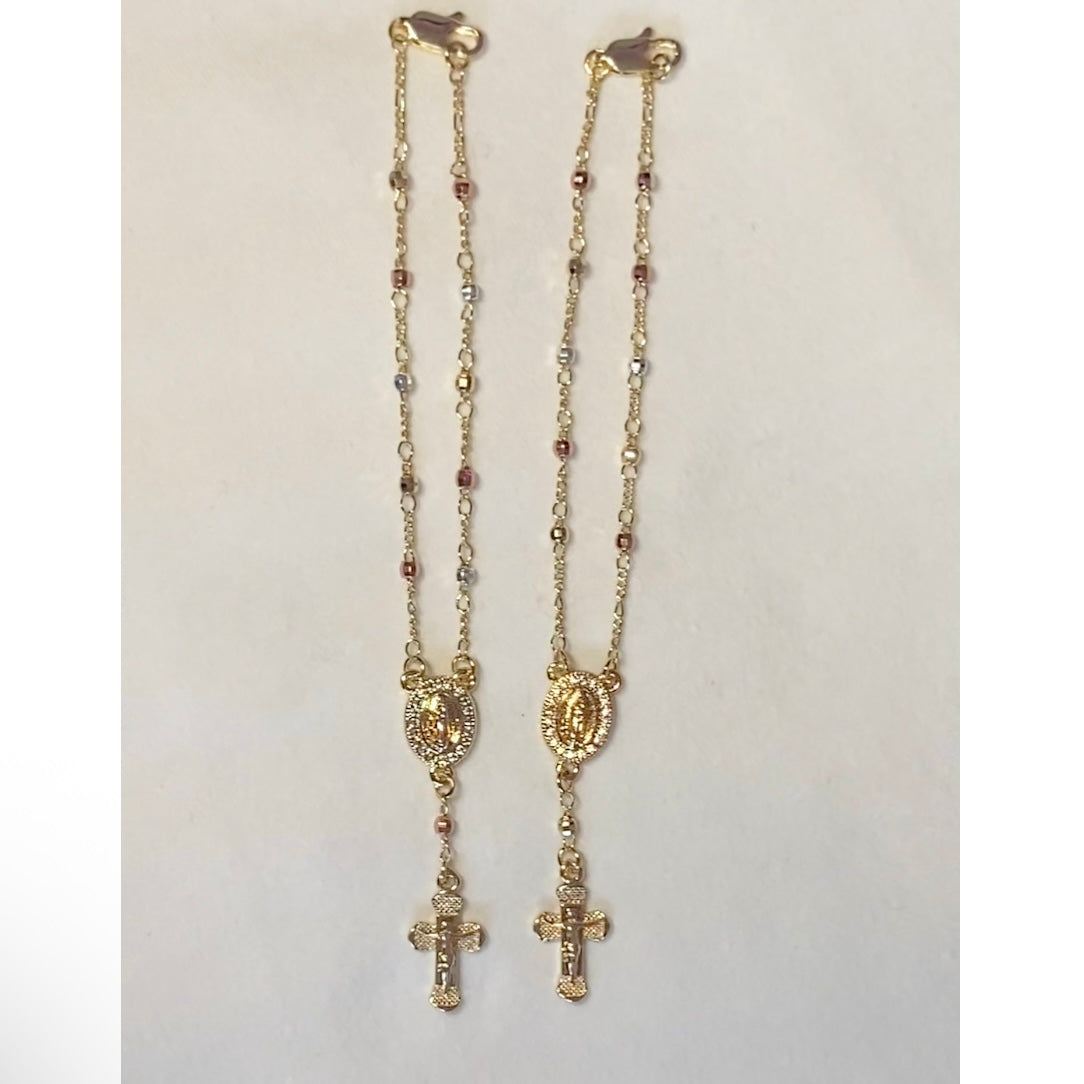 Gold rosary bracelet
