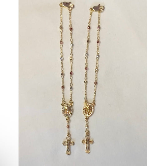 Gold rosary bracelet