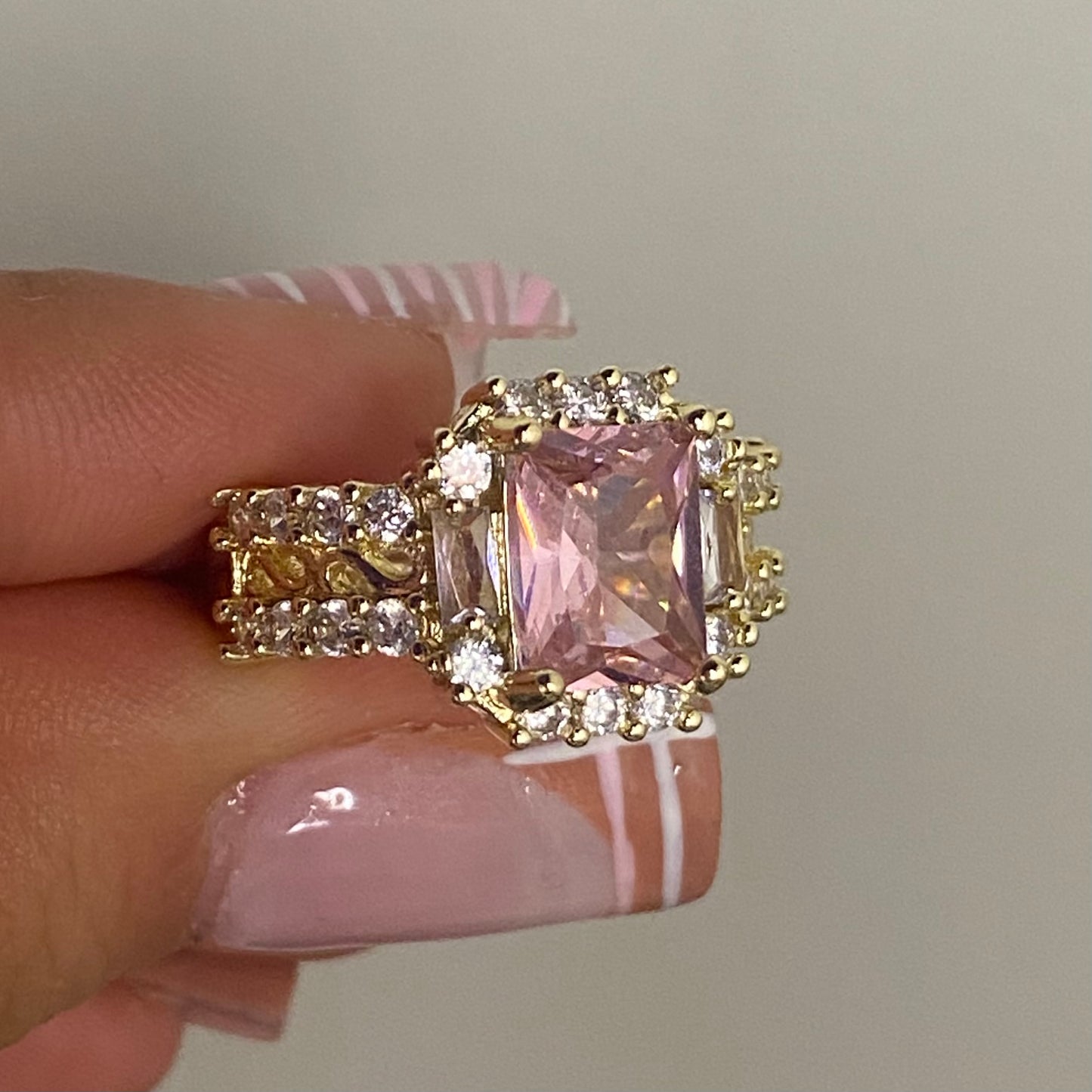 Chunky pink ring