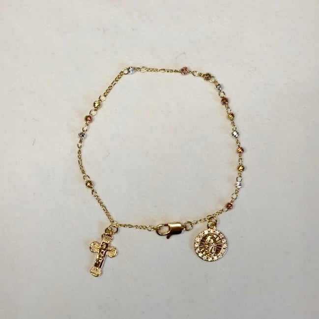 Gold religious bracelet