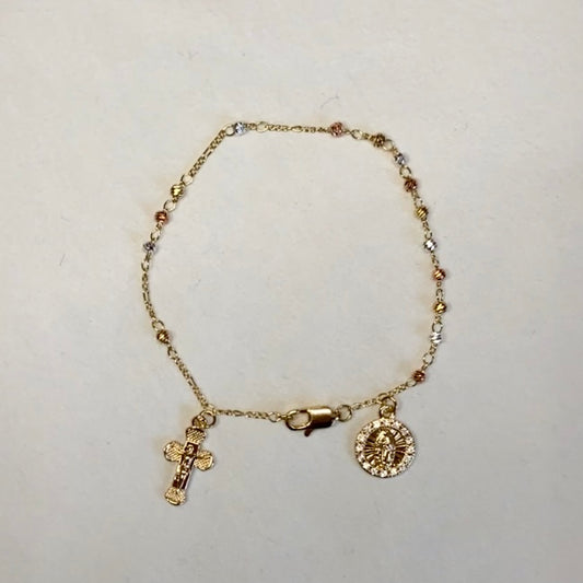 Gold religious bracelet